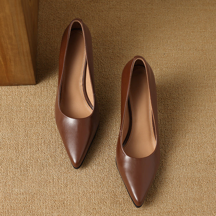 Venetia | Women's Block Heel Pumps Pointed Toe Slip On Work Heels