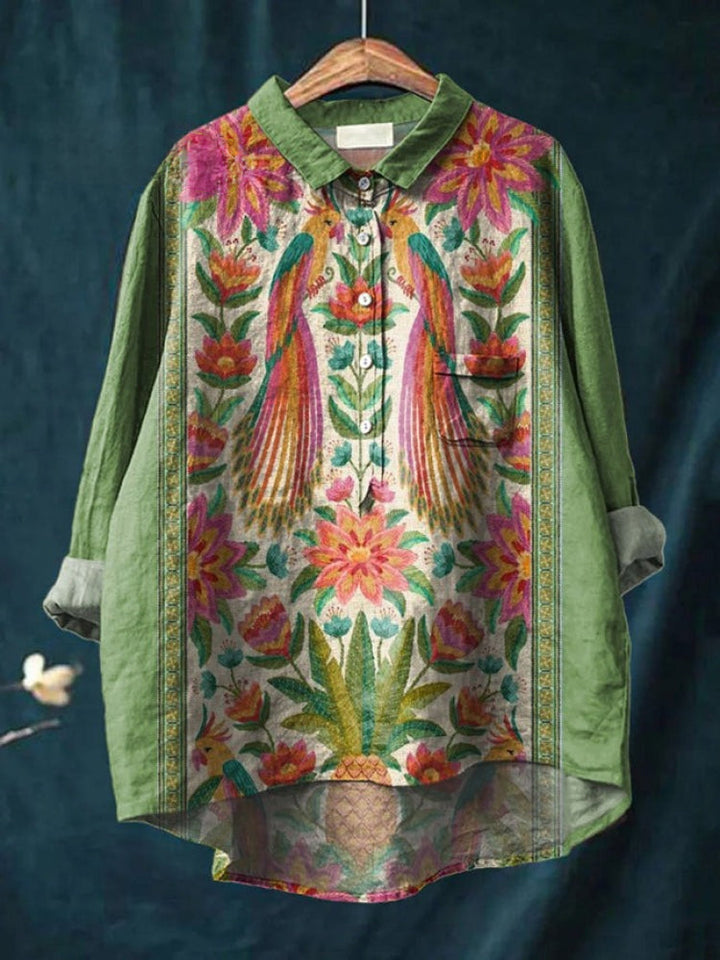 Veronica – Linen Patterned Shirt
