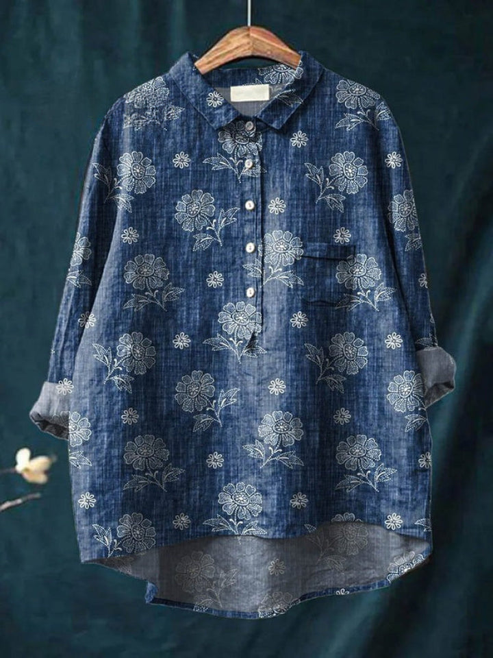 Veronica – Linen Patterned Shirt
