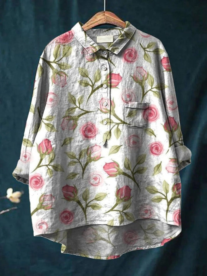 Veronica – Linen Patterned Shirt