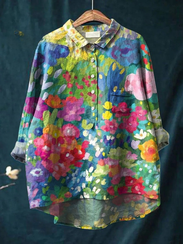 Veronica – Linen Patterned Shirt