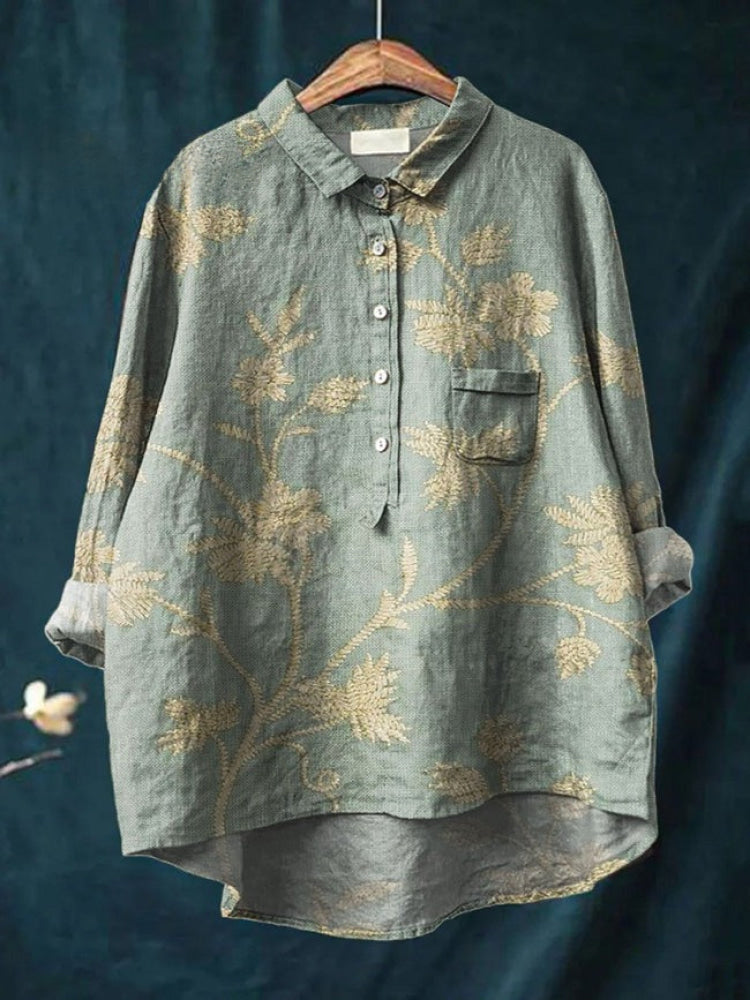 Veronica – Linen Patterned Shirt
