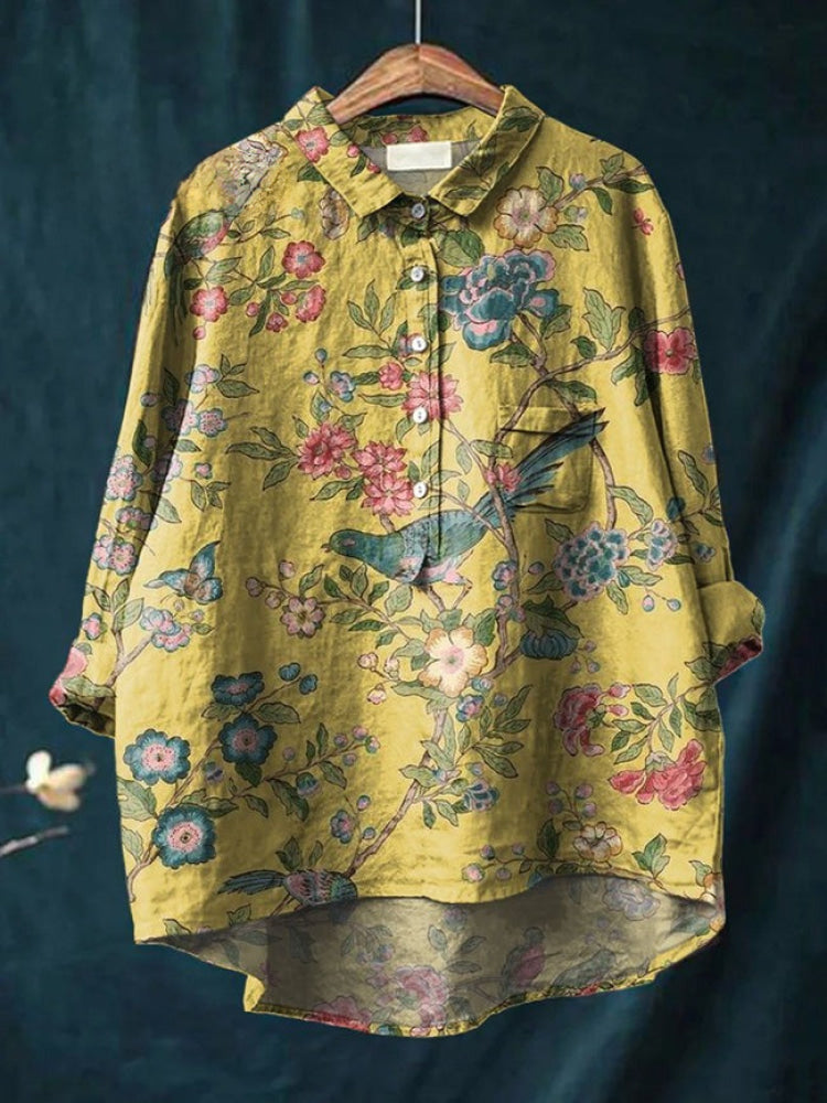 Veronica – Linen Patterned Shirt