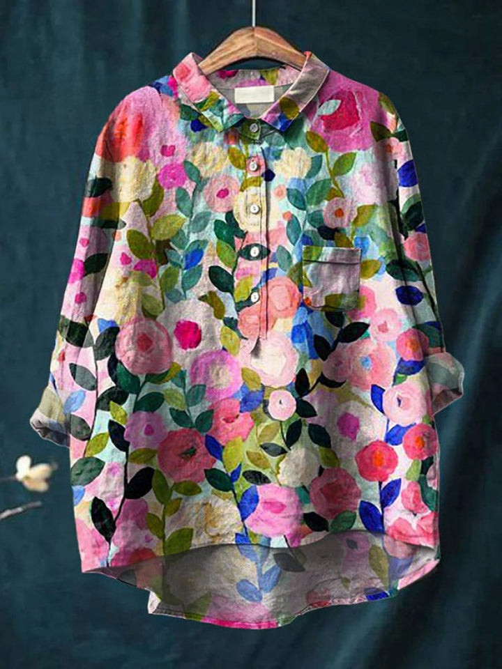 Veronica – Linen Patterned Shirt