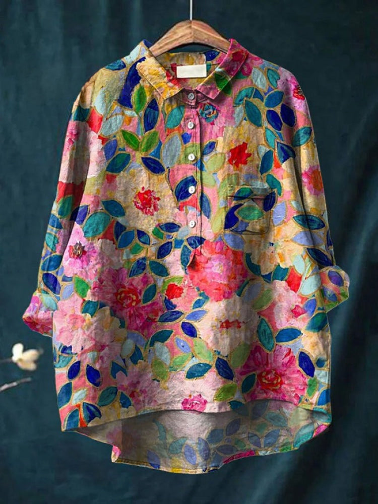 Veronica – Linen Patterned Shirt