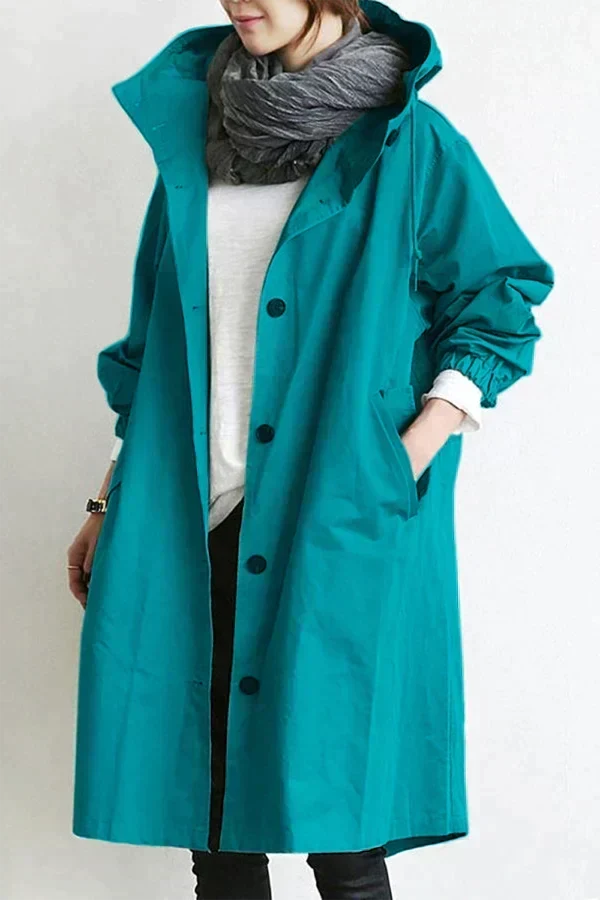 Women's Waterproof Hooded Oversized Trench Coat