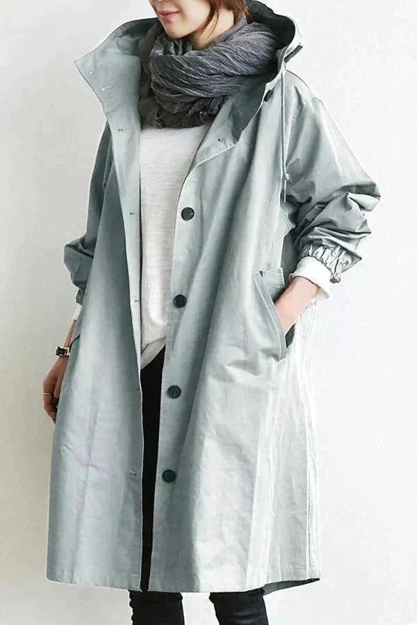 Women's Waterproof Hooded Oversized Trench Coat