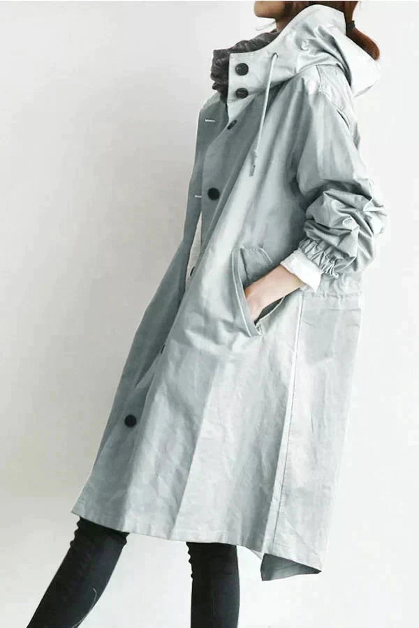 Women's Waterproof Hooded Oversized Trench Coat