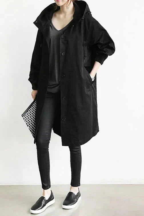 Women's Waterproof Hooded Oversized Trench Coat