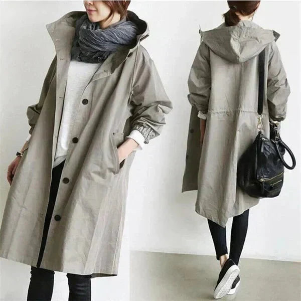 Women's Waterproof Hooded Oversized Trench Coat