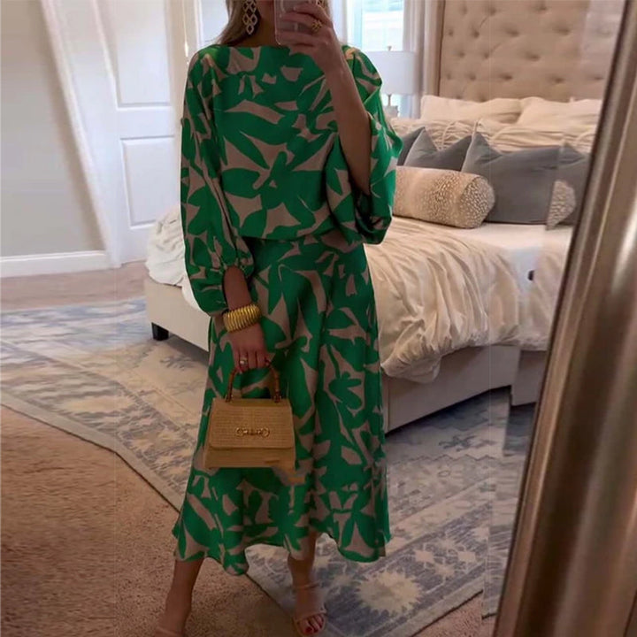 Ashley | Two-Piece Printed Set with Lantern Sleeves