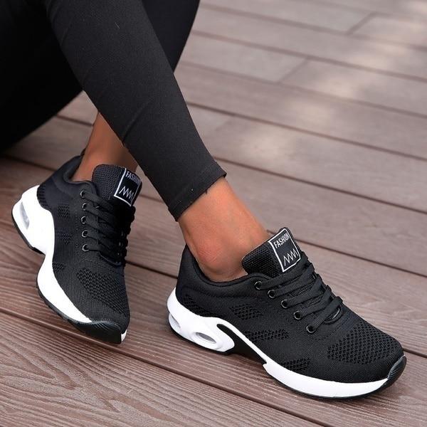 Women's Orthopedic Air Cushion Mesh Lace-Up Sneakers
