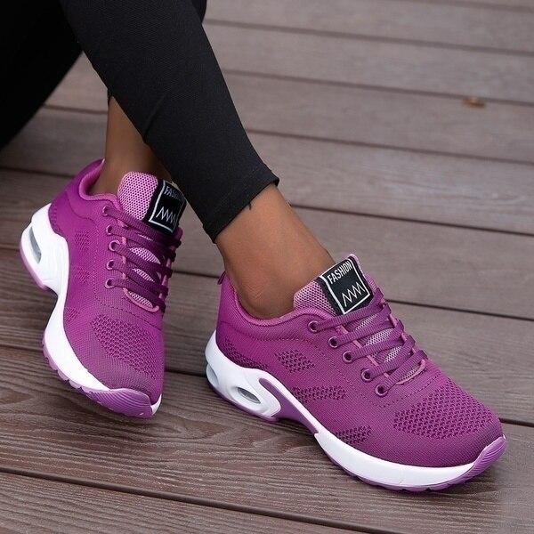 Women's Orthopedic Air Cushion Mesh Lace-Up Sneakers