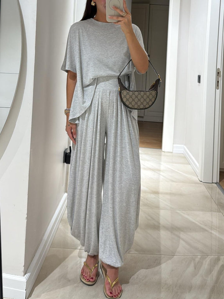 Leanne | Casual Top & Wide-Leg Pants Set