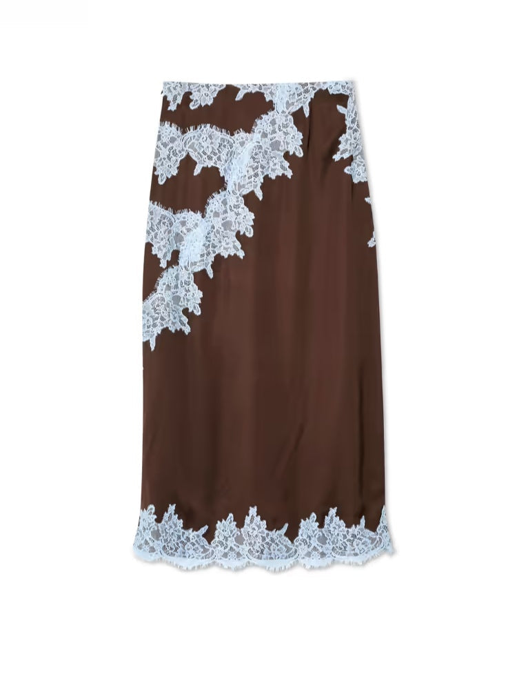 Mabel | Elegant Lace Panel Top & Skirt Set