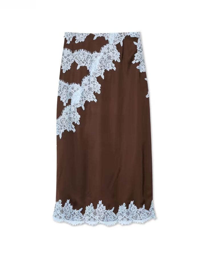Mabel | Elegant Lace Panel Top & Skirt Set