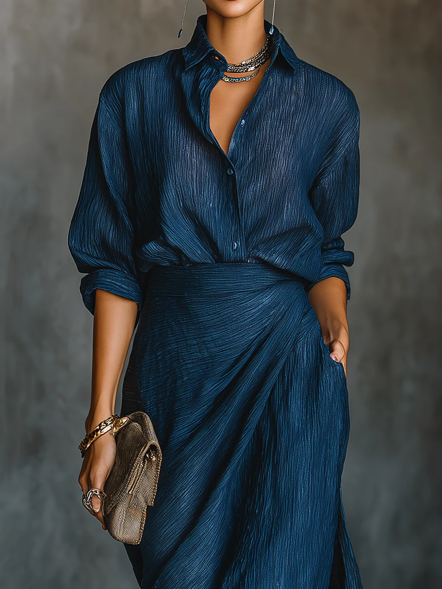 Lucille | Elegant Shirt & Long Skirt Set