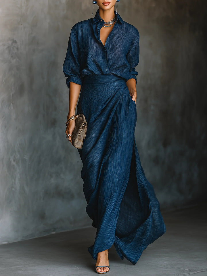 Lucille | Elegant Shirt & Long Skirt Set