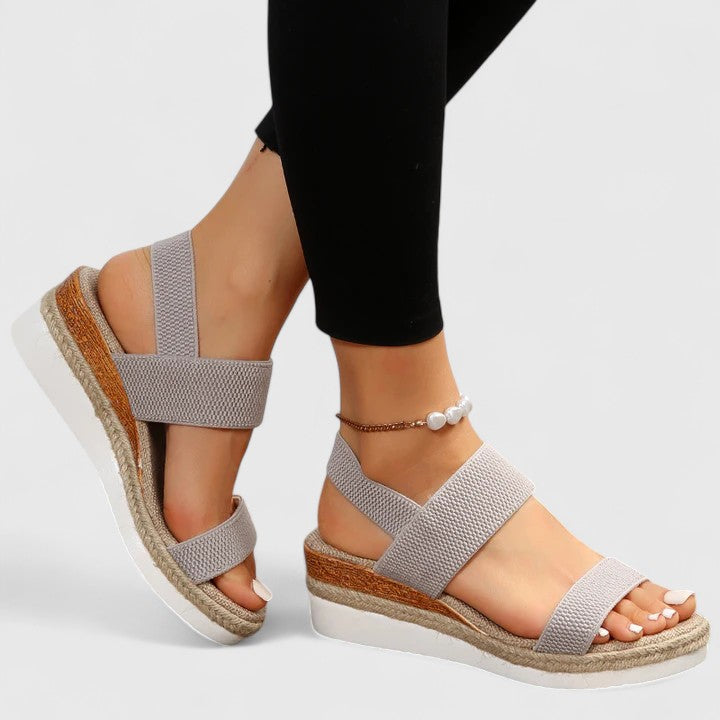 Women's Orthopedic Espadrille Wedge Sandals Elastic Strap