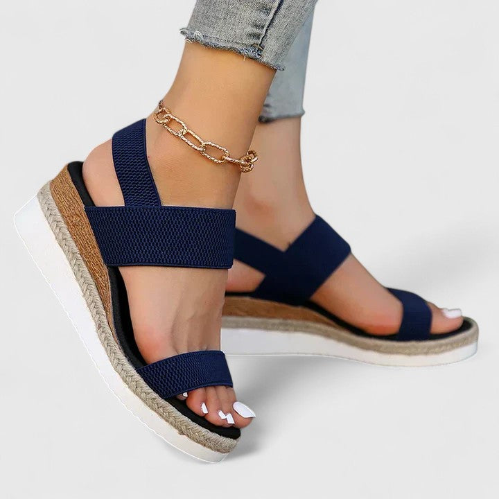 Women's Orthopedic Espadrille Wedge Sandals Elastic Strap
