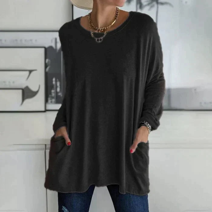 Ruby | Women's Oversized Long Sleeve Tunic Top with Pockets