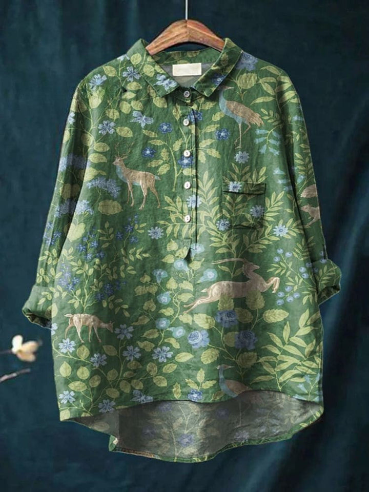 Veronica – Linen Patterned Shirt