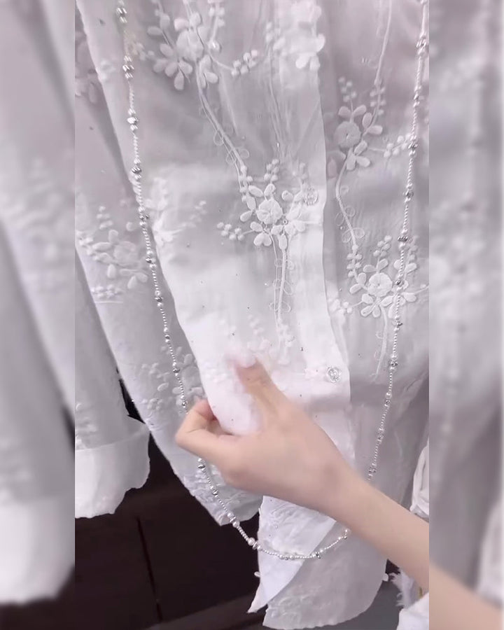 Anneliese | Floral Solid Color Shirt with Dropped Shoulders