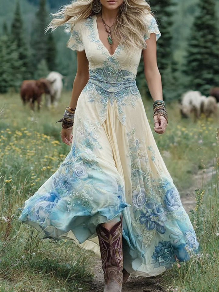 Ava | Gradient Floral Maxi Dress