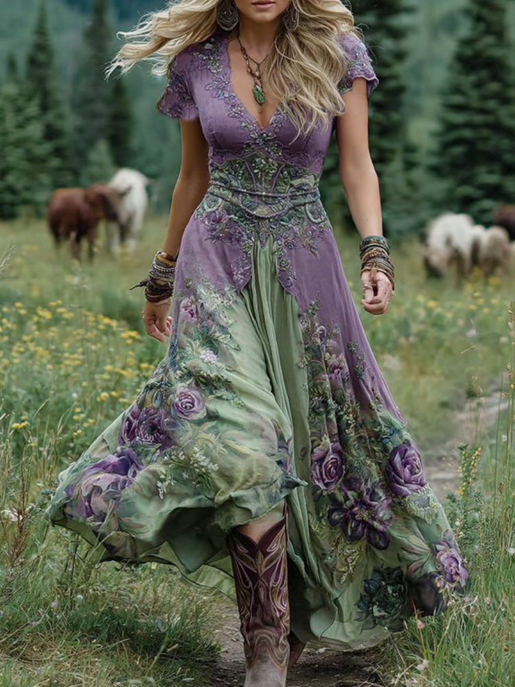 Ava | Gradient Floral Maxi Dress