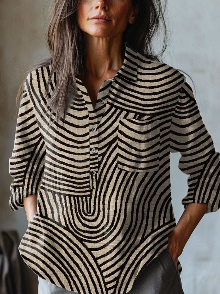 Veronica – Linen Patterned Shirt