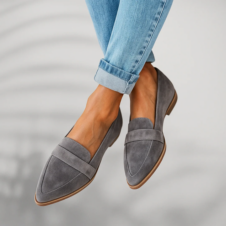 Women's Orthopedic Suede Pointed Toe Loafer Mule Slip-On