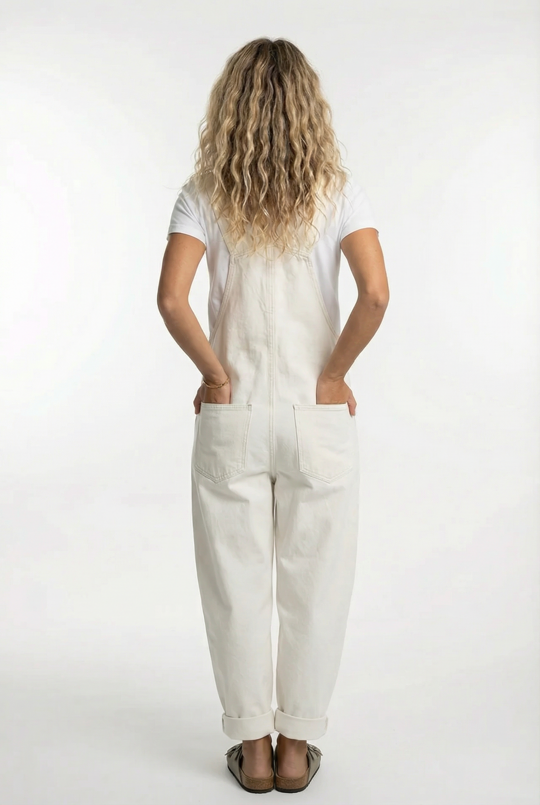 Women's Casual Denim Jumpsuit Wide Leg Adjustable Strap