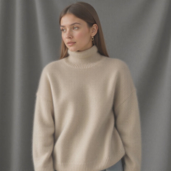 Women's Cashmere Roll Neck Oversized Sweater