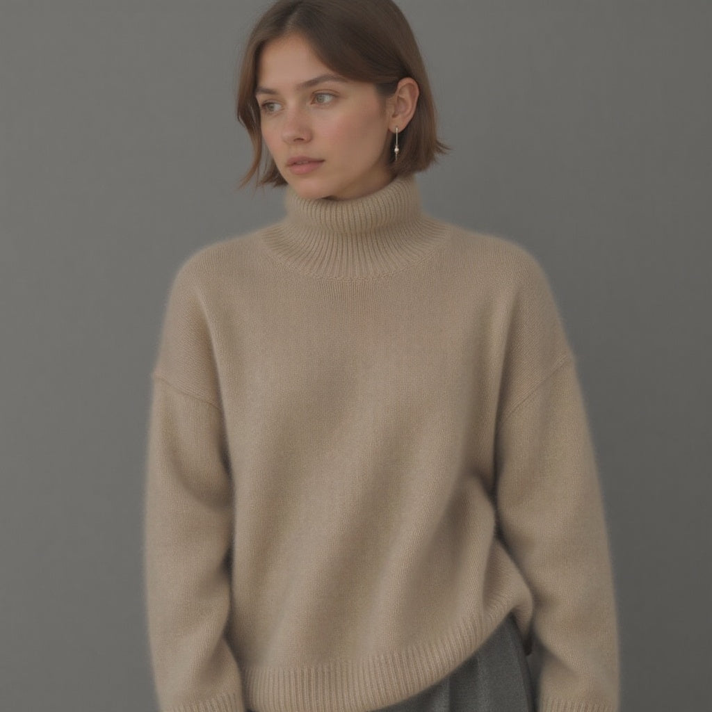 Women's Cashmere Roll Neck Oversized Sweater