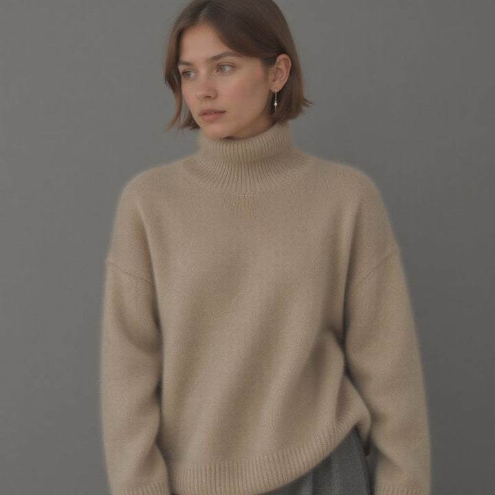 Women's Cashmere Roll Neck Oversized Sweater