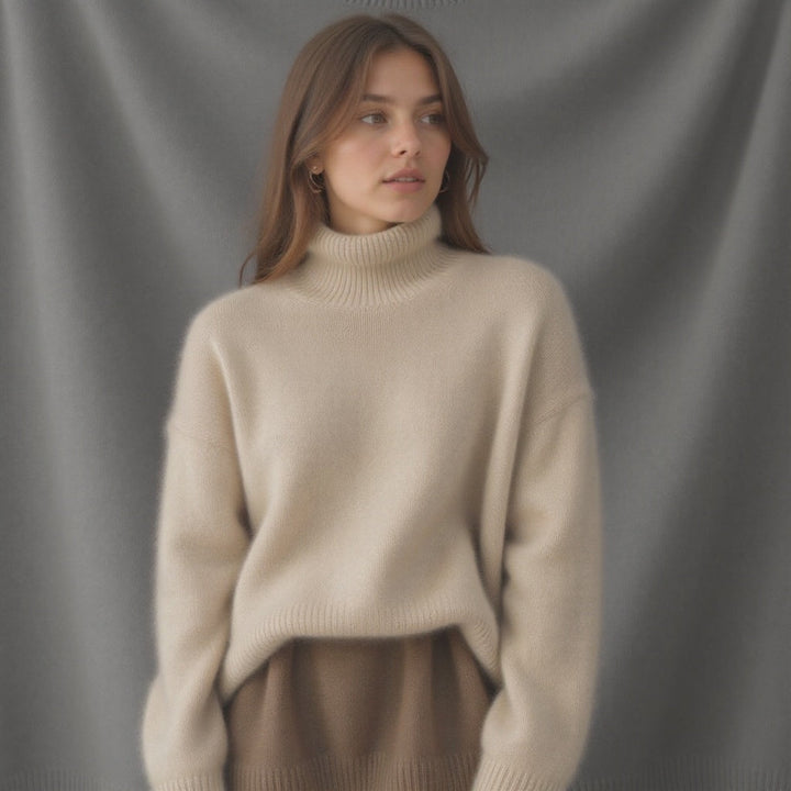 Women's Cashmere Roll Neck Oversized Sweater