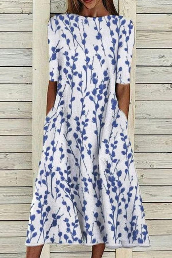 Pamela | Crew Neck Half Sleeve Dress