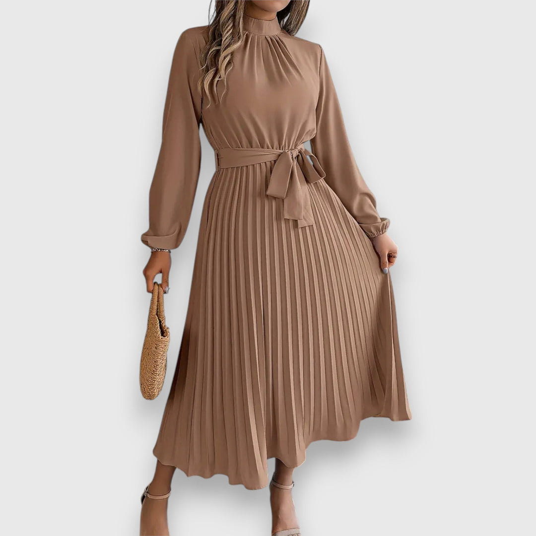 Rebecca | Elegant Pleated Midi Dress