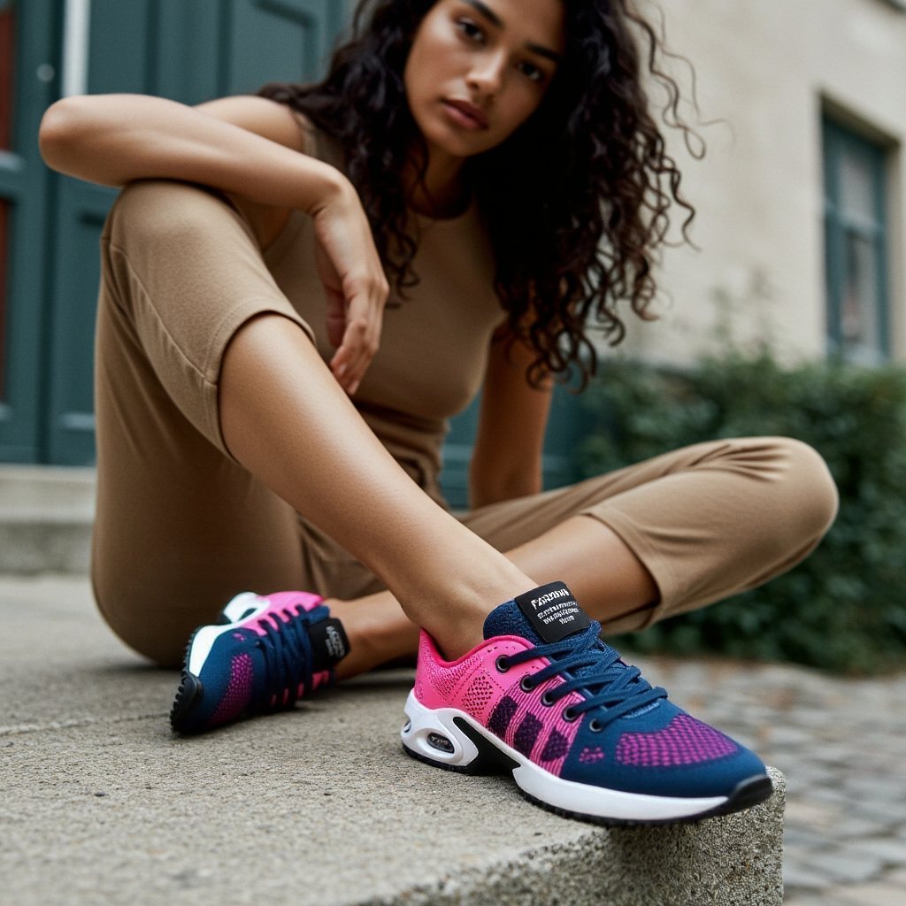 Women's Orthopedic Air Cushion Mesh Lace-Up Sneakers