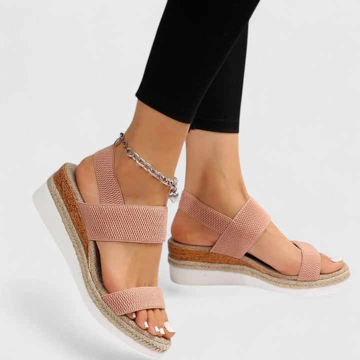 Women's Orthopedic Espadrille Wedge Sandals Elastic Strap