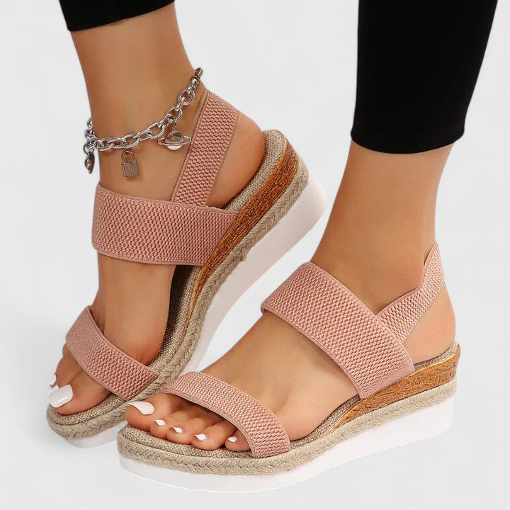 Women's Orthopedic Espadrille Wedge Sandals Elastic Strap