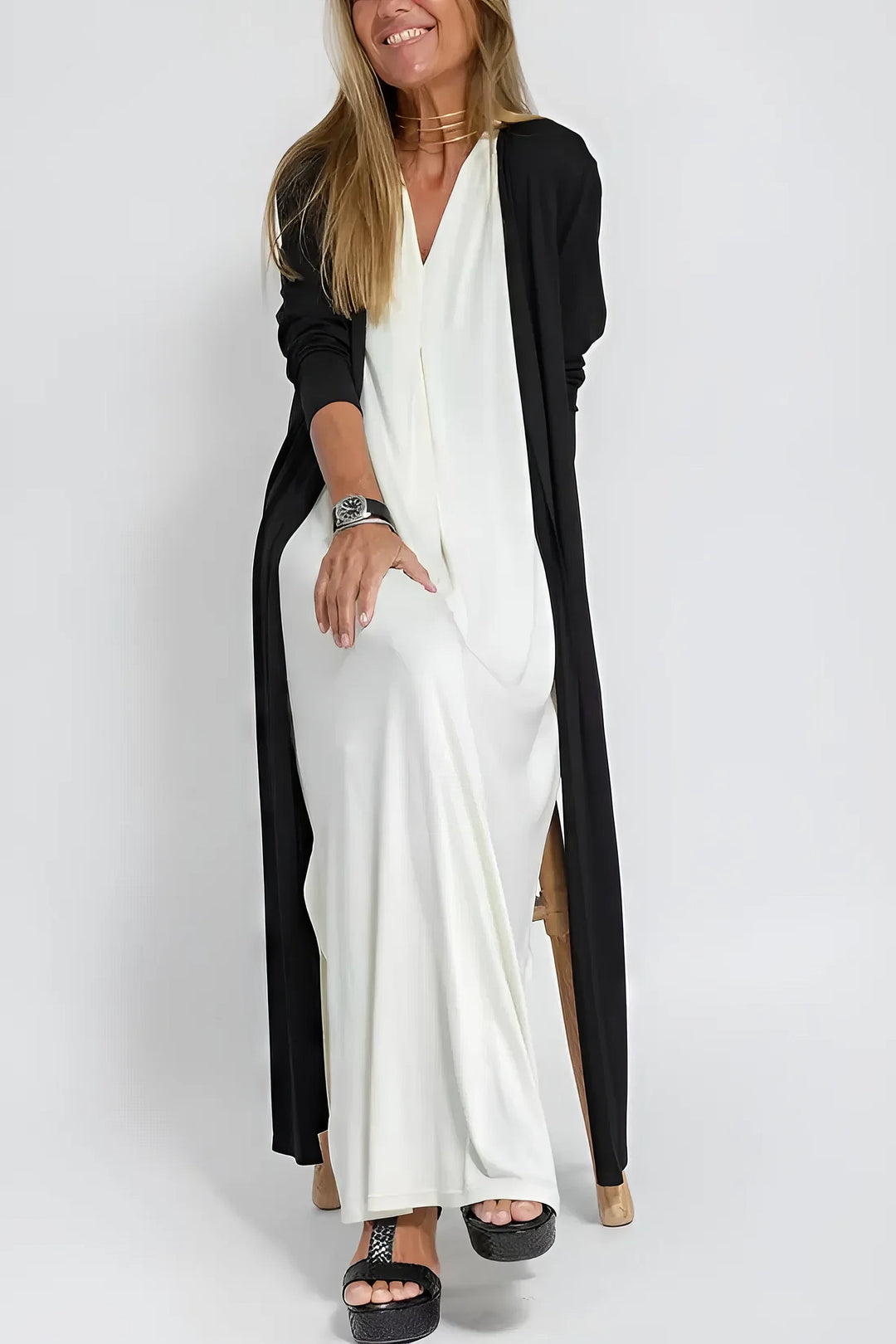Juno | Elegant Long Dress with Coordinated Cardigan