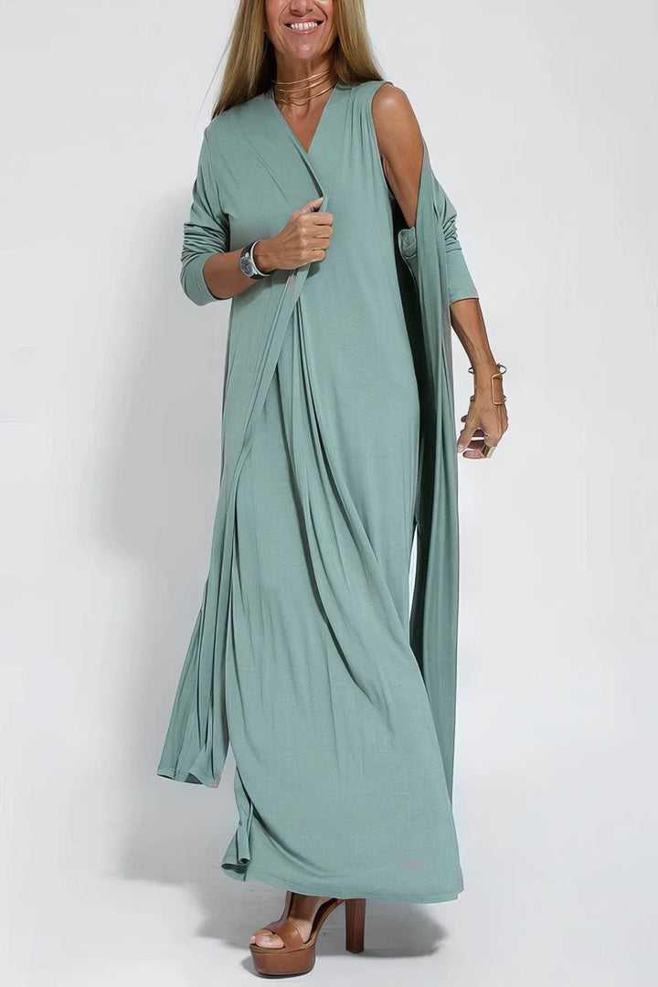 Juno | Elegant Long Dress with Coordinated Cardigan
