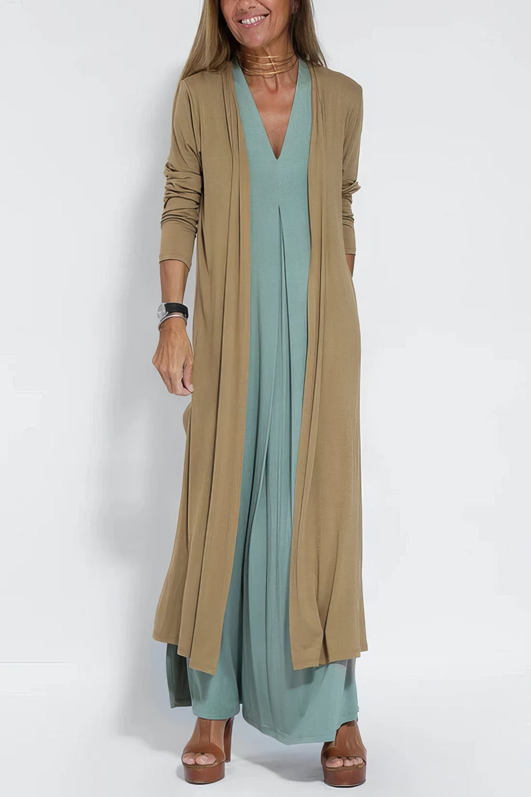 Juno | Elegant Long Dress with Coordinated Cardigan