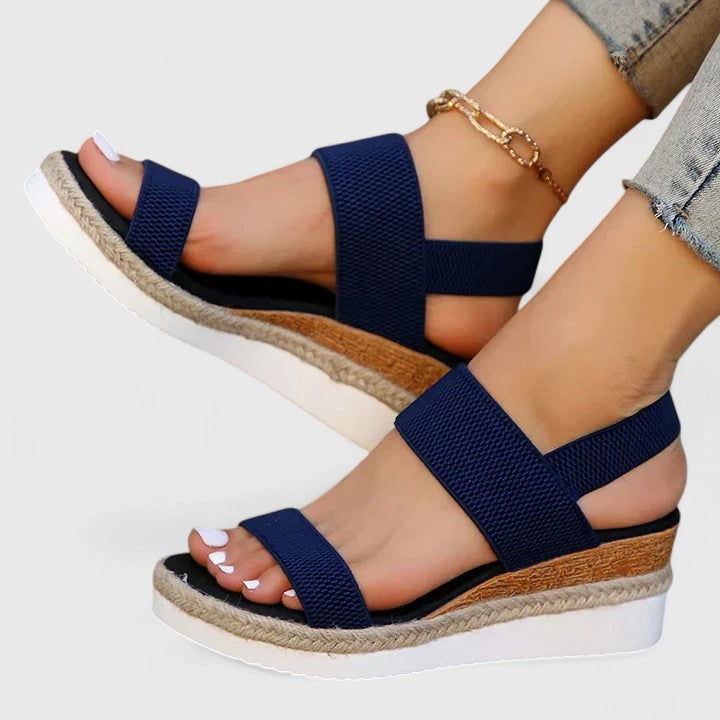 Women's Orthopedic Espadrille Wedge Sandals Elastic Strap